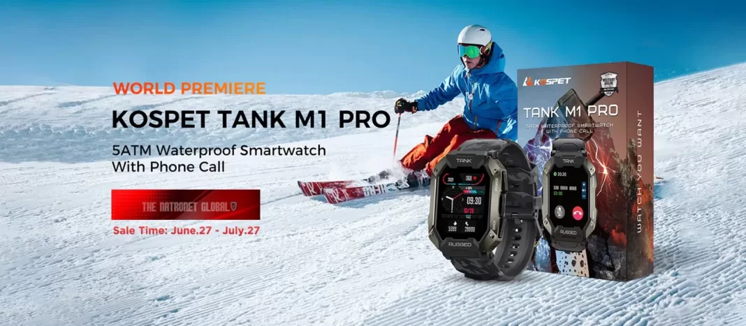 Kospet Tank M1 Pro Akıllı Saat 5ATM IP69K Su Geçirmez Bluetooth Arama