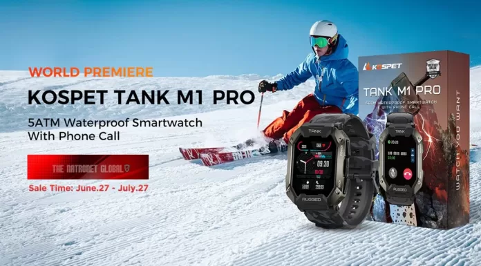 Kospet Tank M1 Pro Akıllı Saat 5ATM IP69K Su Geçirmez Bluetooth Arama