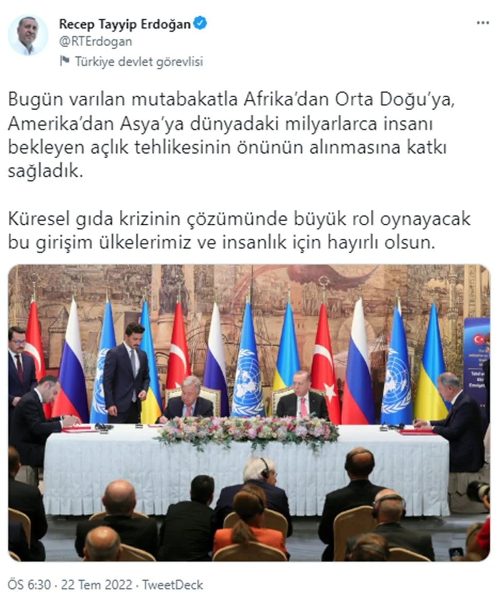 Beyaz Saray ve AB, İstanbul'daki anlaşmayı 'memnuniyetle' karşıladı