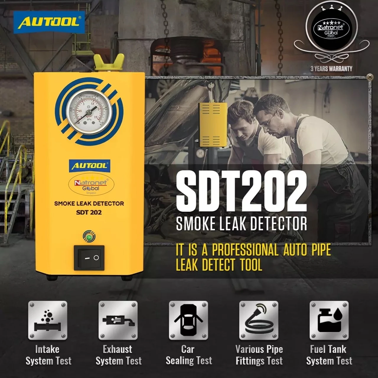 Smoke Leak Detector: AUTOOL SDT202 EVAP System & Pipe Leakage Locator Car Smoke Leak Detector