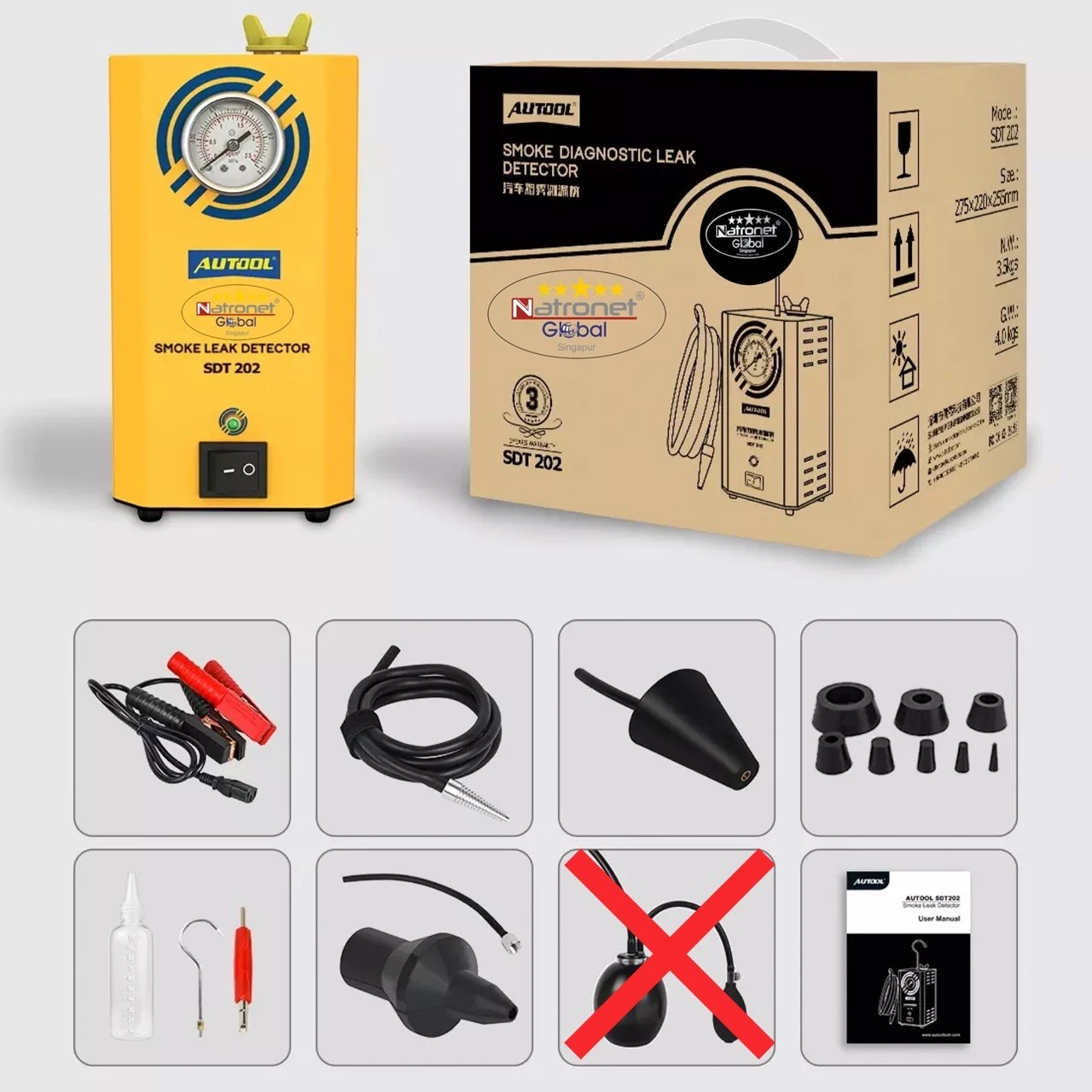 Smoke Leak Detector: AUTOOL SDT202 EVAP System & Pipe Leakage Locator Car Smoke Leak Detector