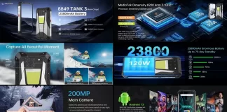 TANK 3 8849 23800mAh Büyük Batarya 5G Sağlam Akıllı Telefon 32GB RAM 16GB +16GB